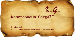 Kesztenbaum Gergő névjegykártya